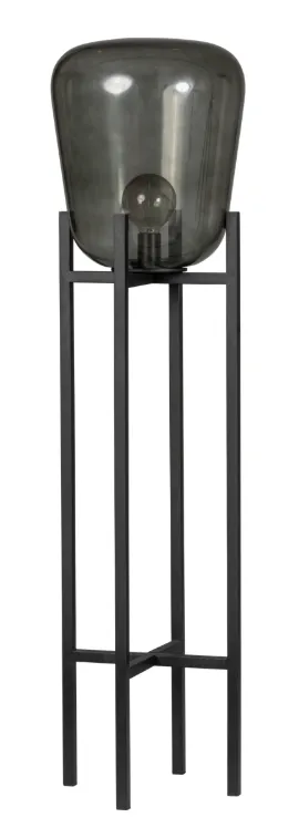 Benn VLOERLAMP 1x E27 zwart / gun metal glas D33 H130cm