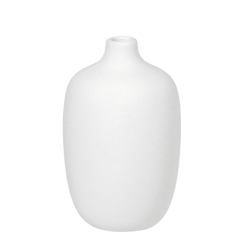 Ceola Ceramic Vase - White - 13x8cm
