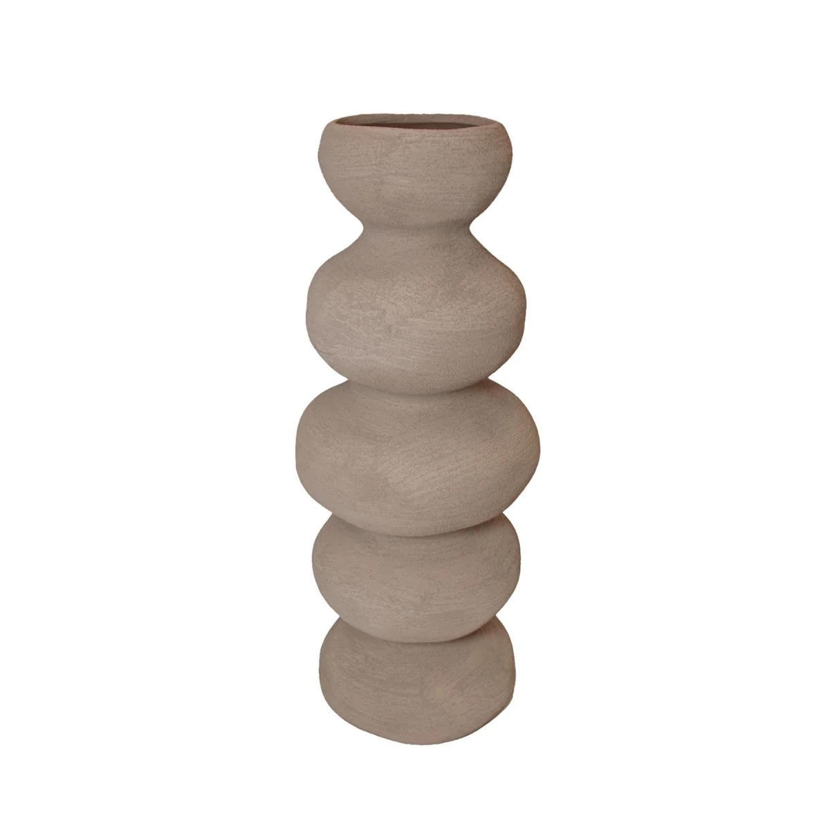 Trapani taupe keramische vaas Ø17x47 cm