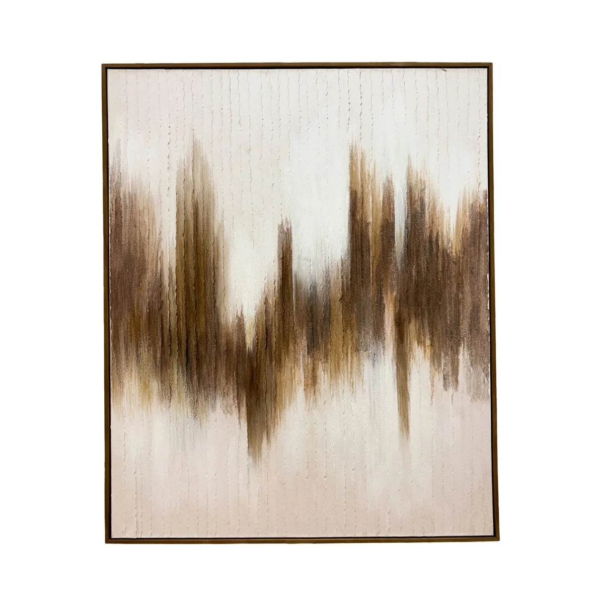 Abstracte schilderkunst in witte en bruine tinten, Guadalupe - 80×100 cm