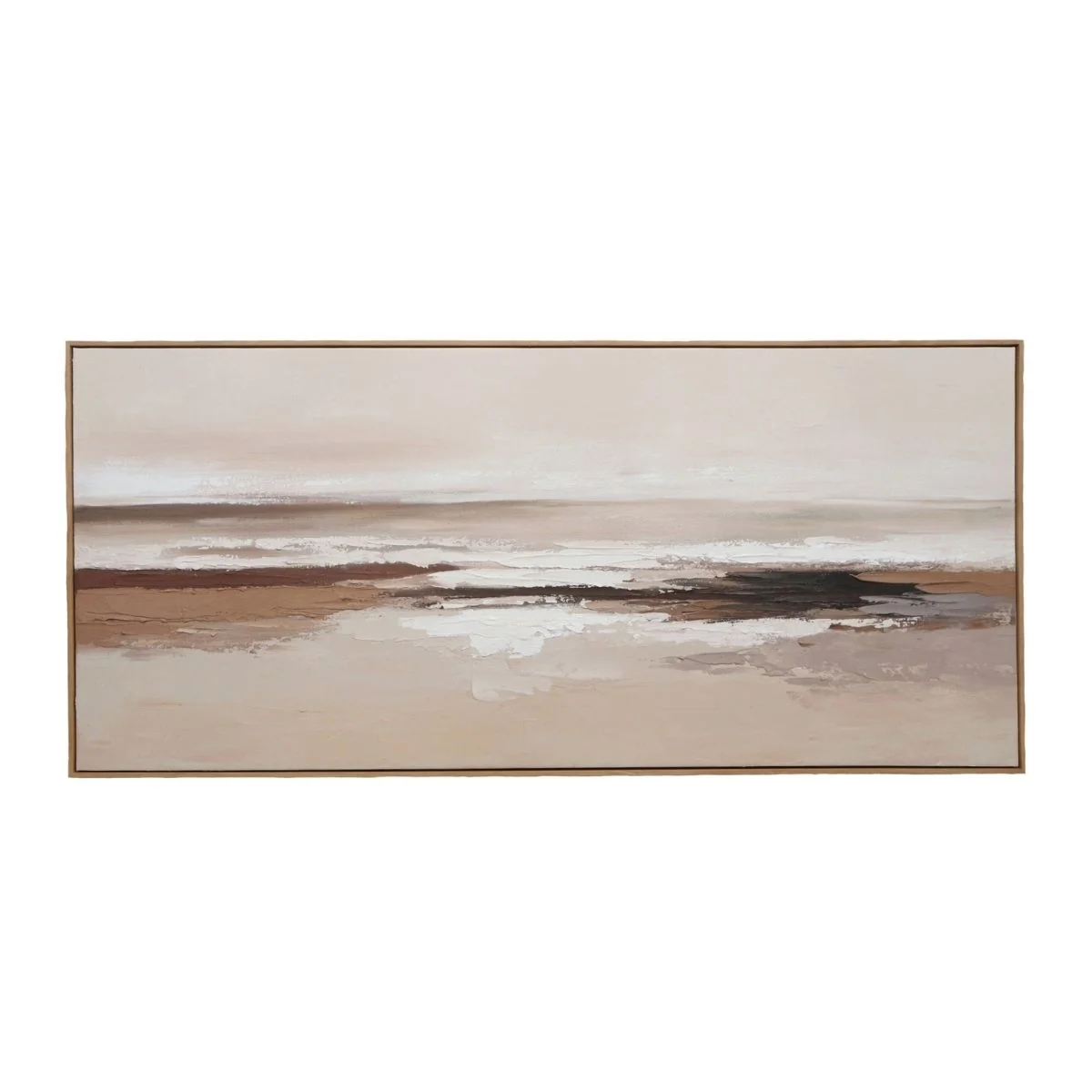 Abstracte schilderkunst in beige, aarde- en grijstinten Praslin - 70×150 cm