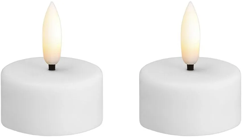 MM LED Tealight Candle - Plast - White - 2-pack - 39x20 mm