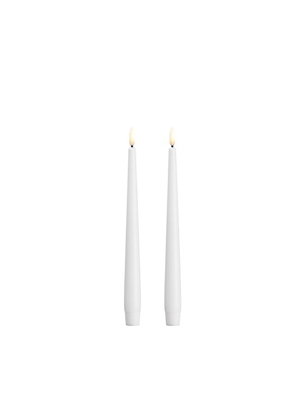 [M50-CW023250] Moods & More LED Taper Candle - Slim - Classic White - 23x250 Mm - 2 Pcs