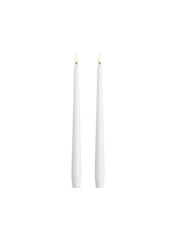 Moods & More LED Taper Candle - Slim - Classic White - 23x300 Mm - 2 Pcs