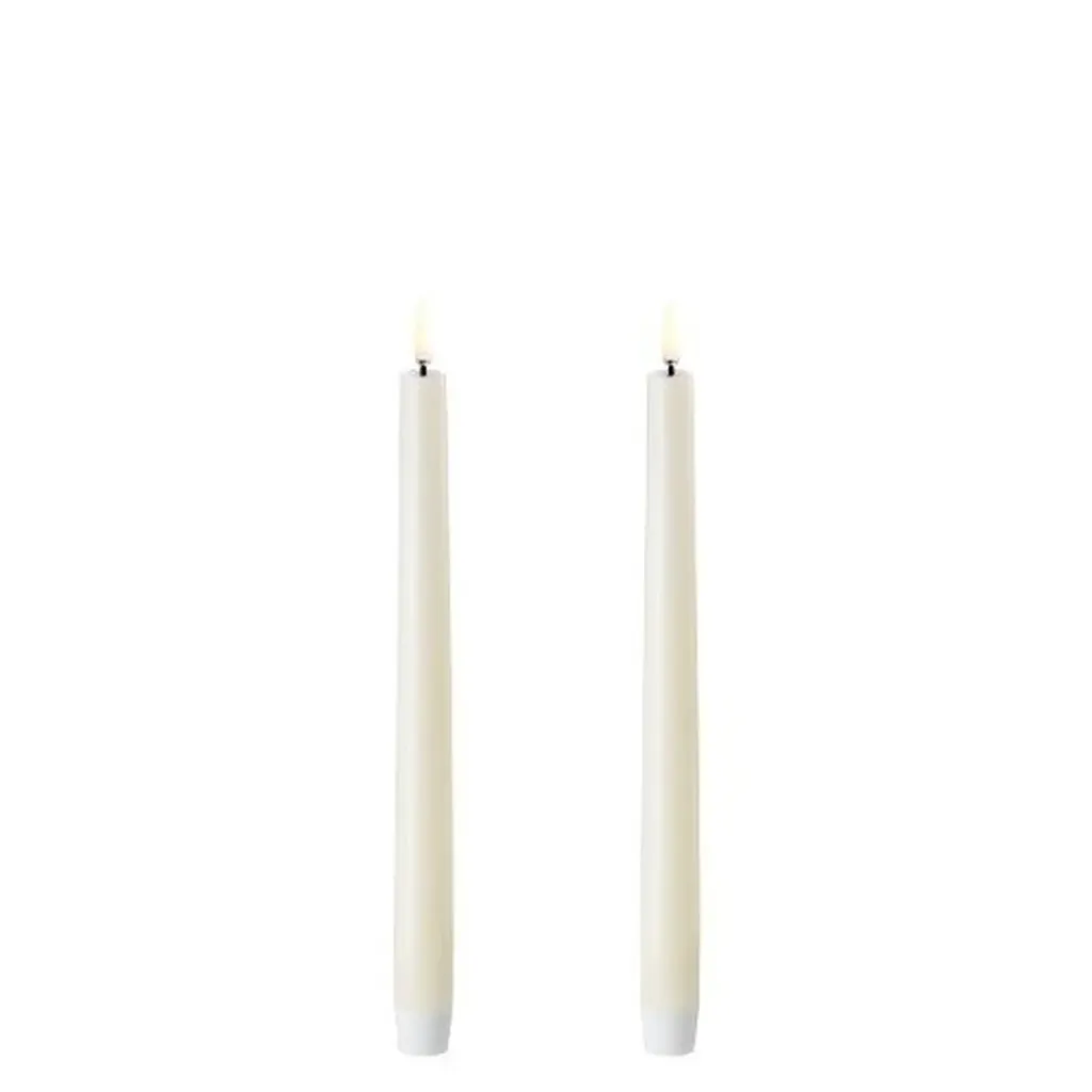 MM LED taper candle - Silk - Slim, Ivory - 2-pack -23x300 mm