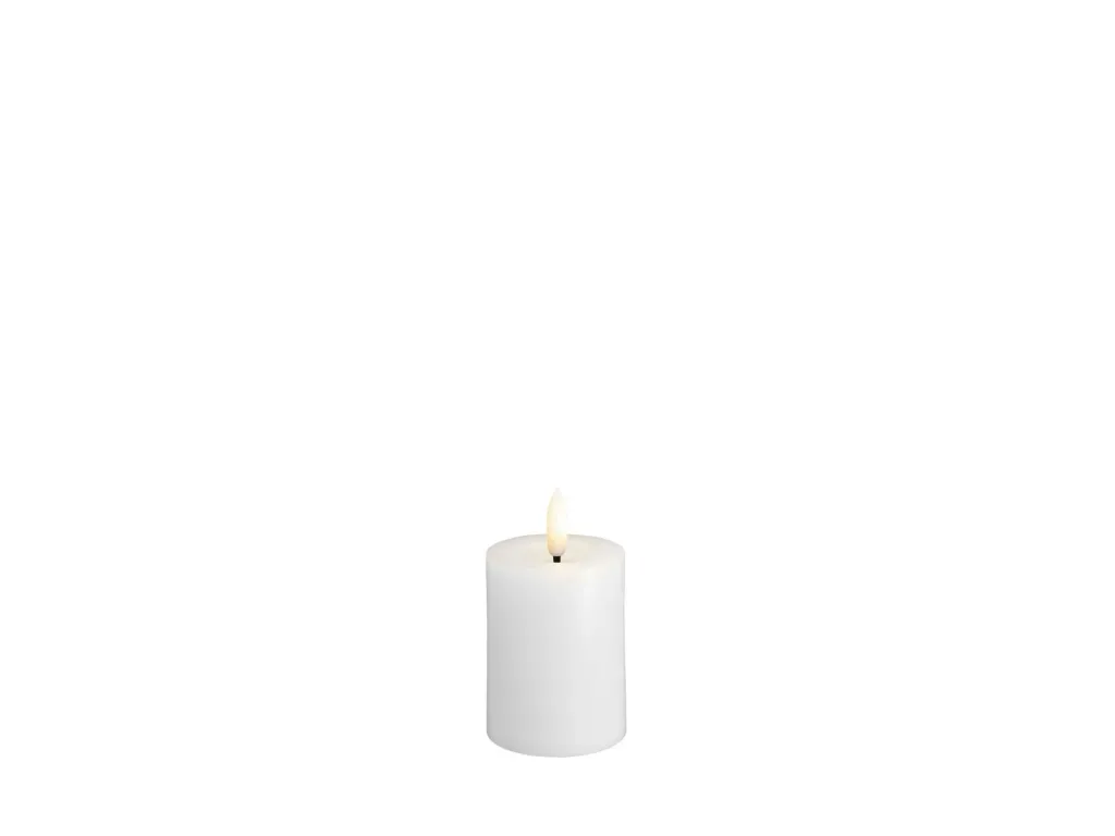 MM LED Pillar Candle - Silk - Melted - Ivory - 74x100 mm
