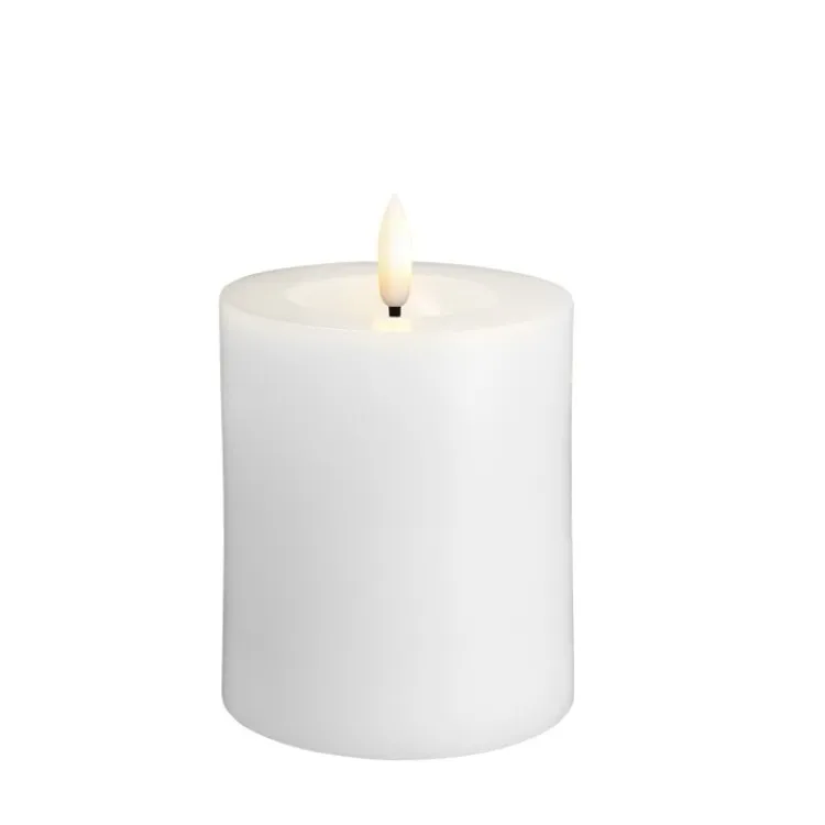 MM LED Pillar Candle - Silk - Melted - Ivory - 74x100 mm