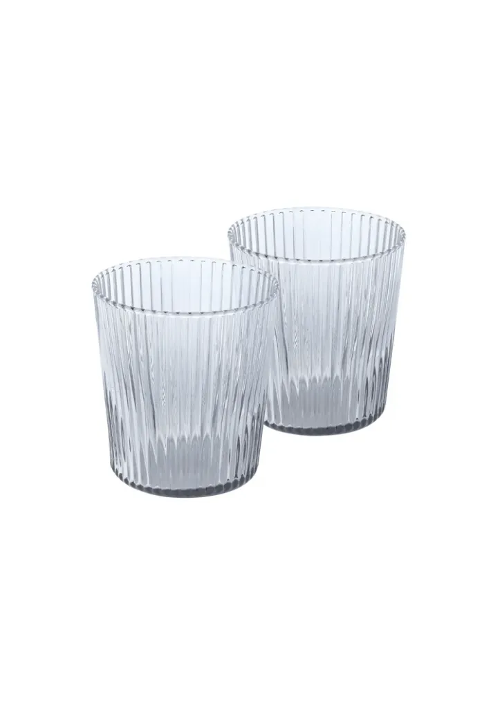 Ribbed Glazen Twilight - Set van 2 stuks