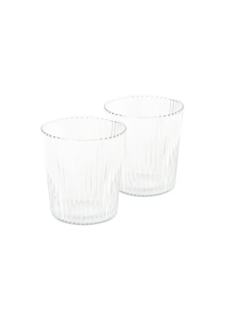 Ribbed Glazen White Haven - Set van 2 stuks