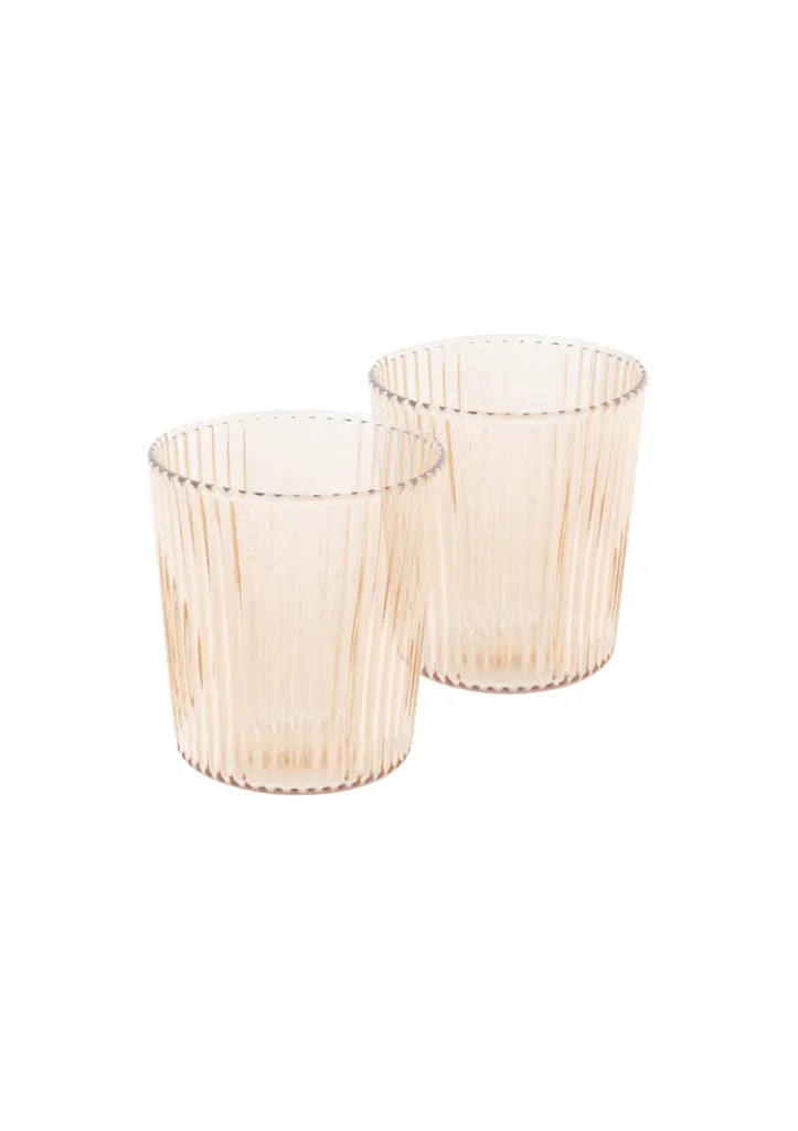 Ribbed Glazen Bells - Set van 2 stuks