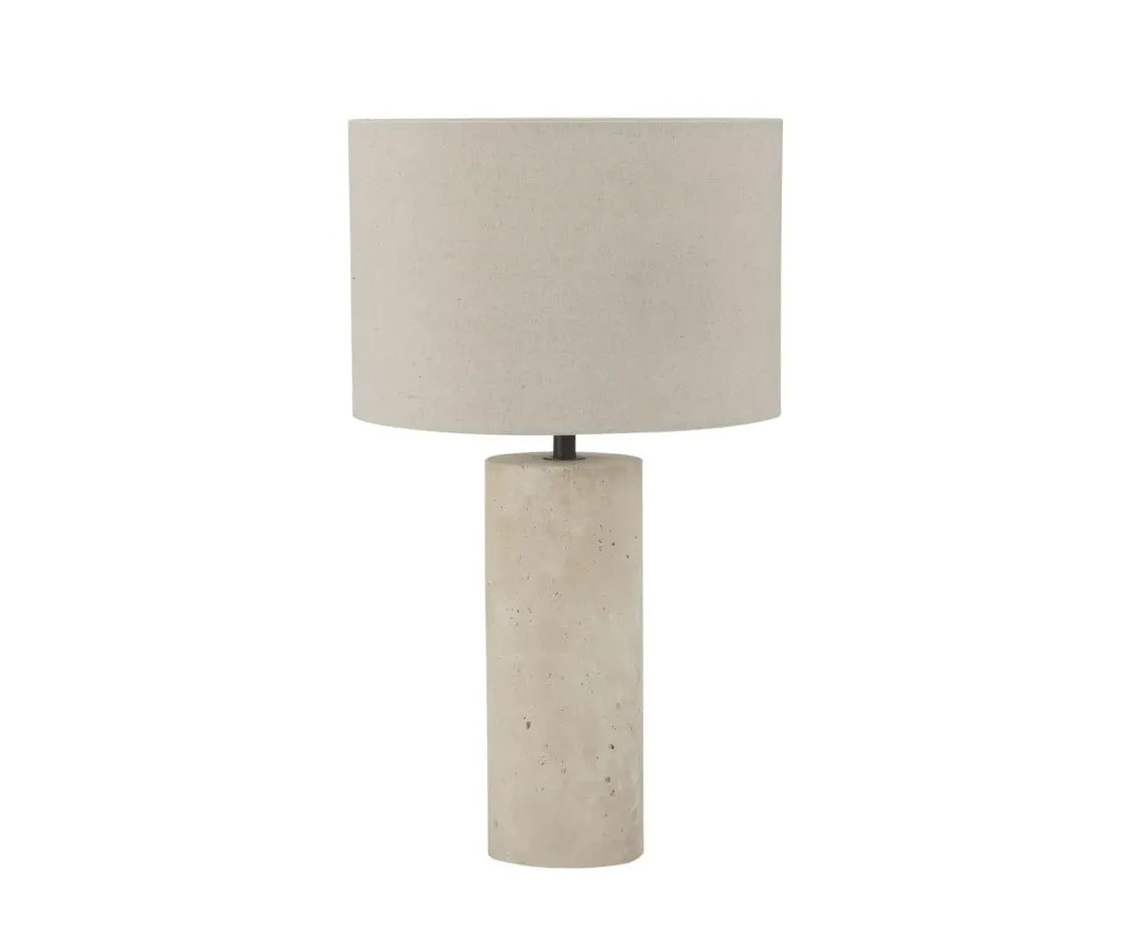 Glow Travertine - Linen Lamp - Ø30X51