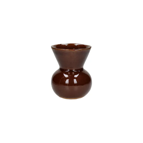 POPPY - vaas - aardewerk - DIA 10 x H 13 cm - bruin
