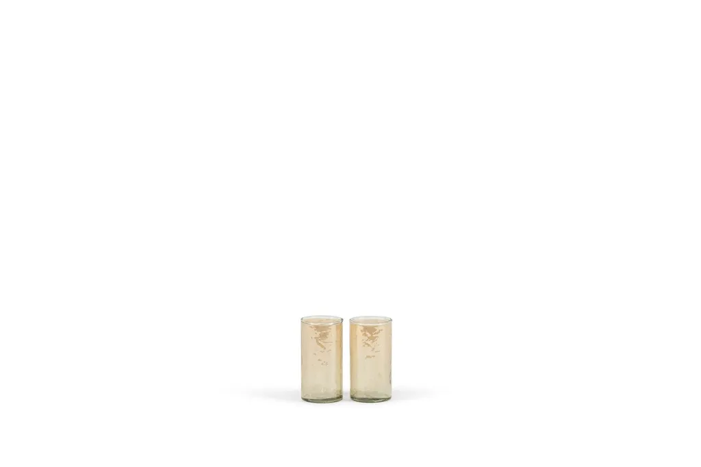 TLightholder hammered - gold luster - glass ø7x8cm