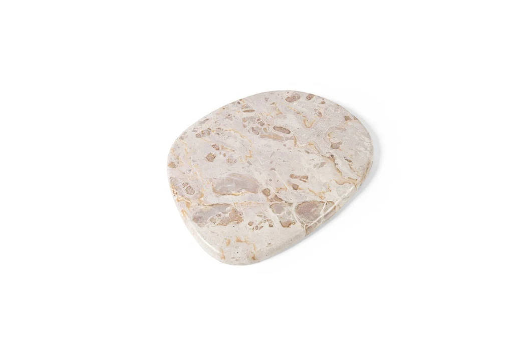 Plate marble small beige