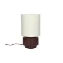 CORDOBA - tafellamp - terracotta / stof - DIA 18 x H 31 cm - donkerbruin