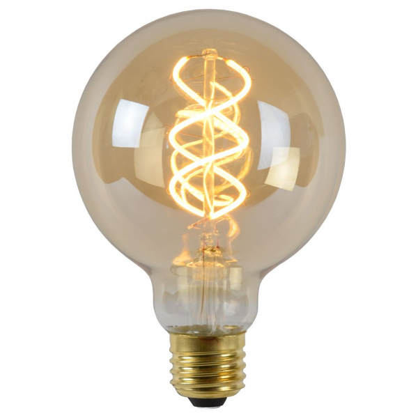 [49032/05/62] Lucide G95 - Filament lamp - Ø 9,5 cm - LED Dimb. - E27 - 1x4,9W 2200K - Amber