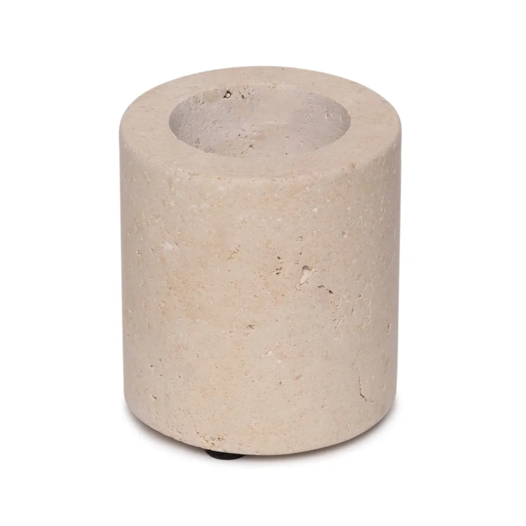 Travertine waxinelichthouder M Ø6x7cm