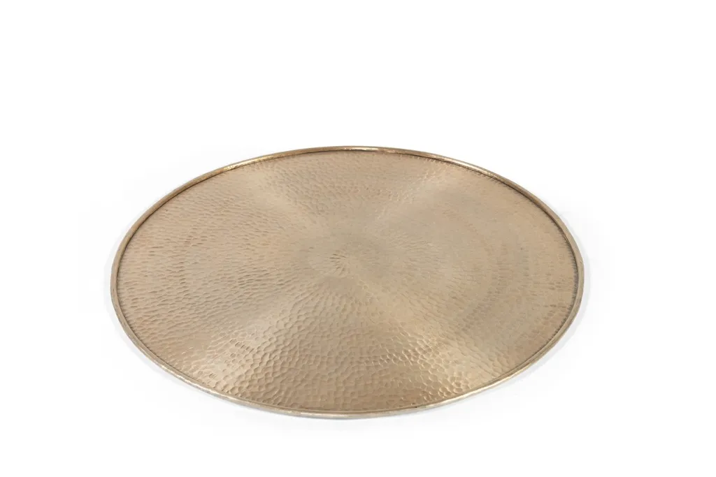 [TH1648] Hammered round tray - alu light gold - ø55cm