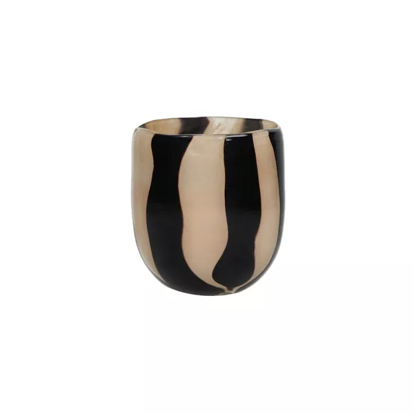 CANNES - vaas/windlicht - glas - DIA 13 x H 14,5 cm - ivoor