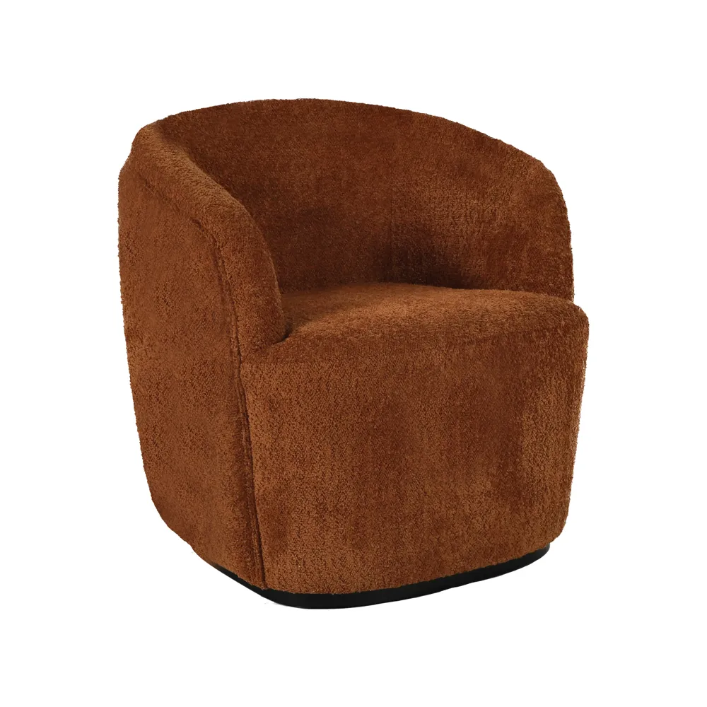 PORTERVILLE - Loungestoel - Bouclé / Multiplex - 74x71,5xH 72 cm - roest