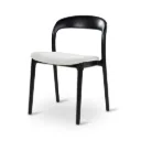 Mirano Stoel - Off White - Poten Zwart Hout