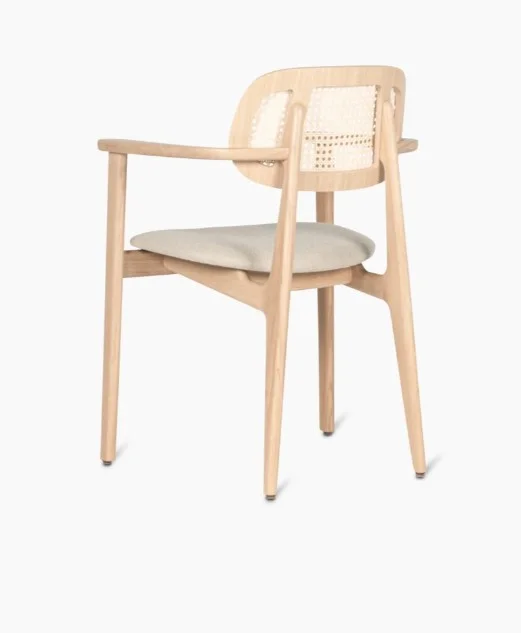 Titus - Dining - Armchair - Naturel Oak C016 - Lime White Bouclé M0101