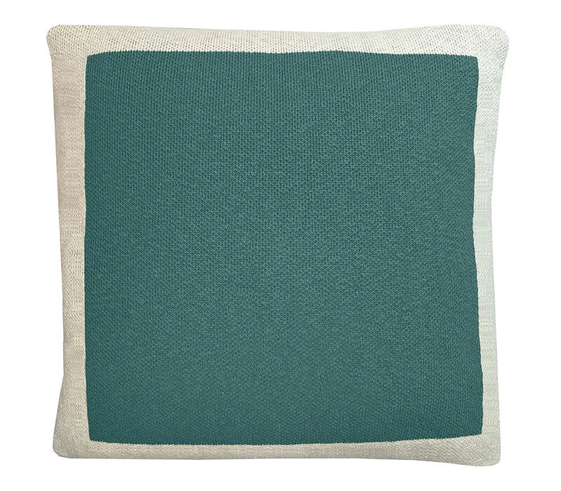 Solid Knitted Poster Cushion - Pine Green